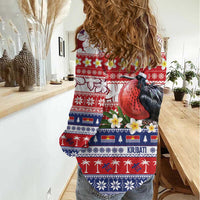 Kiribati Christmas Women Casual Shirt Frigatebird Santa Tekeraoi n te Kiritimati - Polynesian Pride