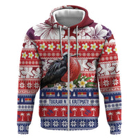 Kiribati Christmas Zip Hoodie Frigatebird Santa Tekeraoi n te Kiritimati - Polynesian Pride