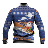 Marshall Islands Christmas Baseball Jacket Beachy Santa Monono ilo raaneoan Nejin - Polynesian Pride