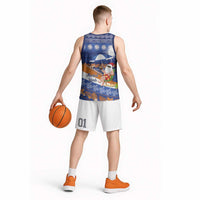 Marshall Islands Christmas Basketball Jersey Beachy Santa Monono ilo raaneoan Nejin - Polynesian Pride
