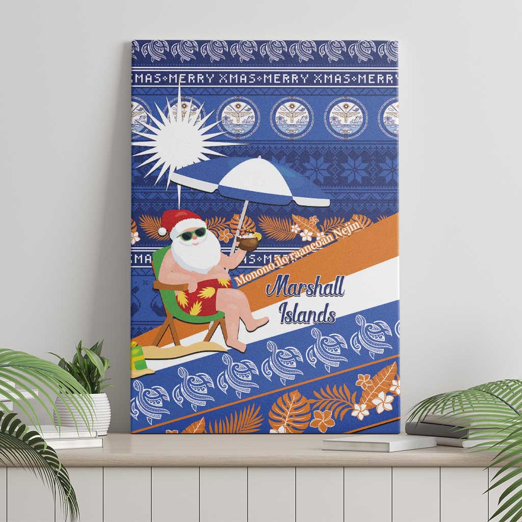 Marshall Islands Christmas Canvas Wall Art Beachy Santa Monono ilo raaneoan Nejin - Polynesian Pride
