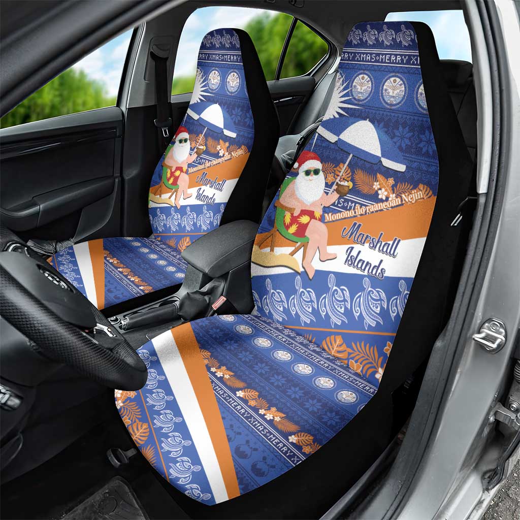 Marshall Islands Christmas Car Seat Cover Beachy Santa Monono ilo raaneoan Nejin - Polynesian Pride