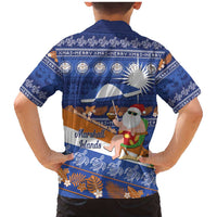 Marshall Islands Christmas Family Matching Mermaid Dress and Hawaiian Shirt Beachy Santa Monono ilo raaneoan Nejin - Polynesian Pride