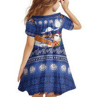 Marshall Islands Christmas Family Matching Off The Shoulder Long Sleeve Dress and Hawaiian Shirt Beachy Santa Monono ilo raaneoan Nejin - Polynesian Pride