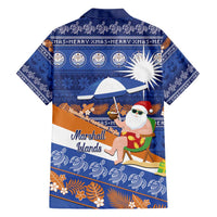 Marshall Islands Christmas Family Matching Off Shoulder Maxi Dress and Hawaiian Shirt Beachy Santa Monono ilo raaneoan Nejin - Polynesian Pride