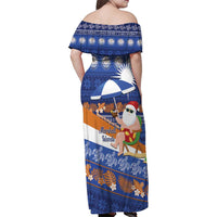 Marshall Islands Christmas Family Matching Off Shoulder Maxi Dress and Hawaiian Shirt Beachy Santa Monono ilo raaneoan Nejin - Polynesian Pride