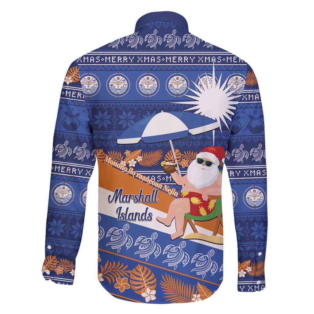 Marshall Islands Christmas Family Matching Off Shoulder Short Dress and Hawaiian Shirt Beachy Santa Monono ilo raaneoan Nejin - Polynesian Pride