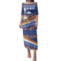 Marshall Islands Christmas Family Matching Puletasi and Hawaiian Shirt Beachy Santa Monono ilo raaneoan Nejin - Polynesian Pride