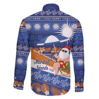 Marshall Islands Christmas Family Matching Short Sleeve Bodycon Dress and Hawaiian Shirt Beachy Santa Monono ilo raaneoan Nejin - Polynesian Pride