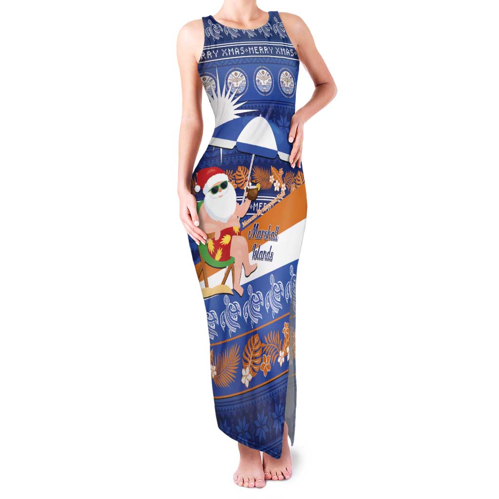 Marshall Islands Christmas Family Matching Tank Maxi Dress and Hawaiian Shirt Beachy Santa Monono ilo raaneoan Nejin - Polynesian Pride