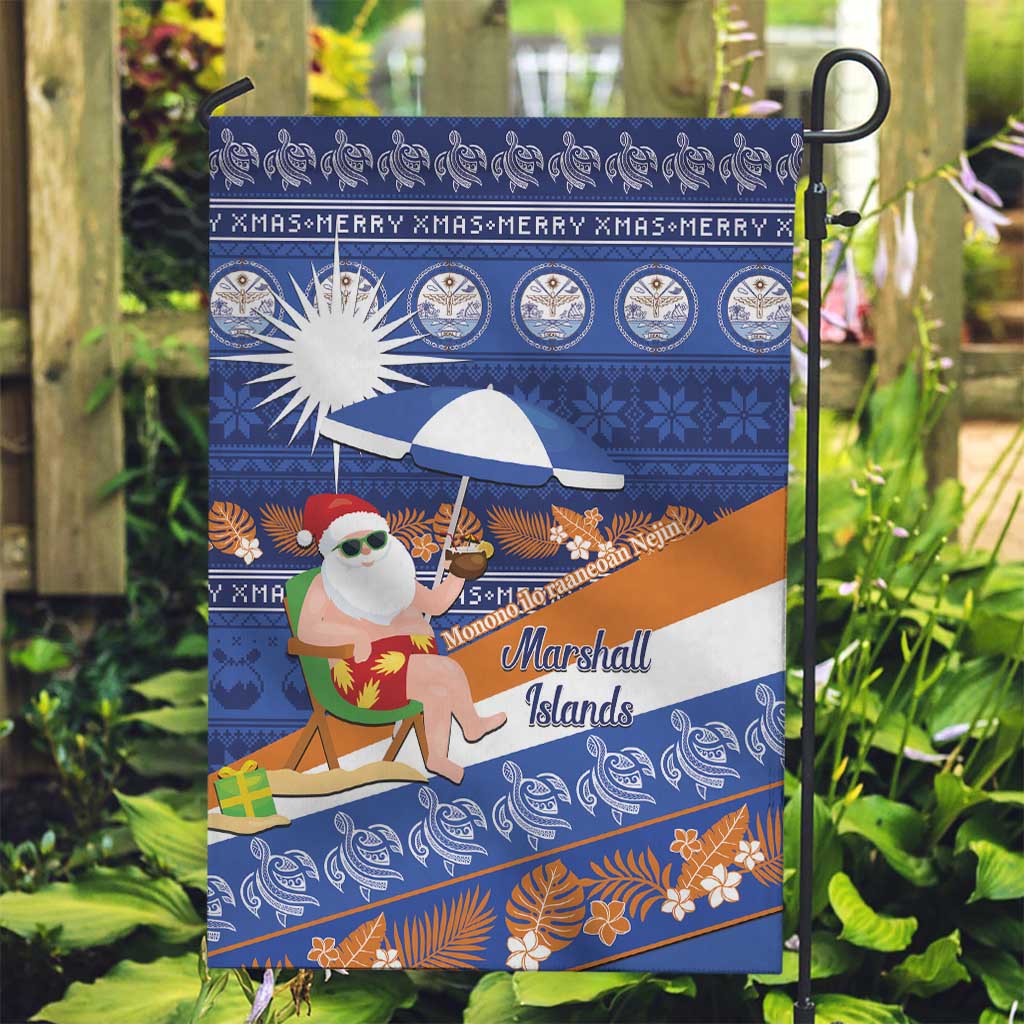 Marshall Islands Christmas Garden Flag Beachy Santa Monono ilo raaneoan Nejin - Polynesian Pride