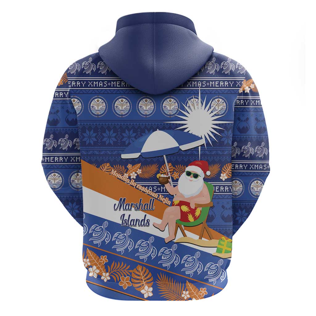 Marshall Islands Christmas Hoodie Beachy Santa Monono ilo raaneoan Nejin - Polynesian Pride