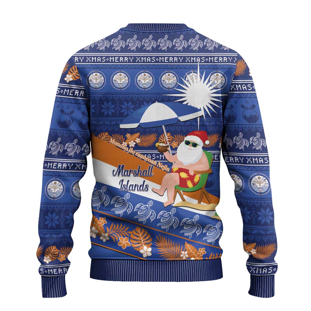 Marshall Islands Christmas Ugly Christmas Sweater Beachy Santa Monono ilo raaneoan Nejin - Polynesian Pride
