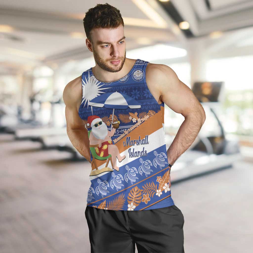 Marshall Islands Christmas Men Tank Top Beachy Santa Monono ilo raaneoan Nejin - Polynesian Pride