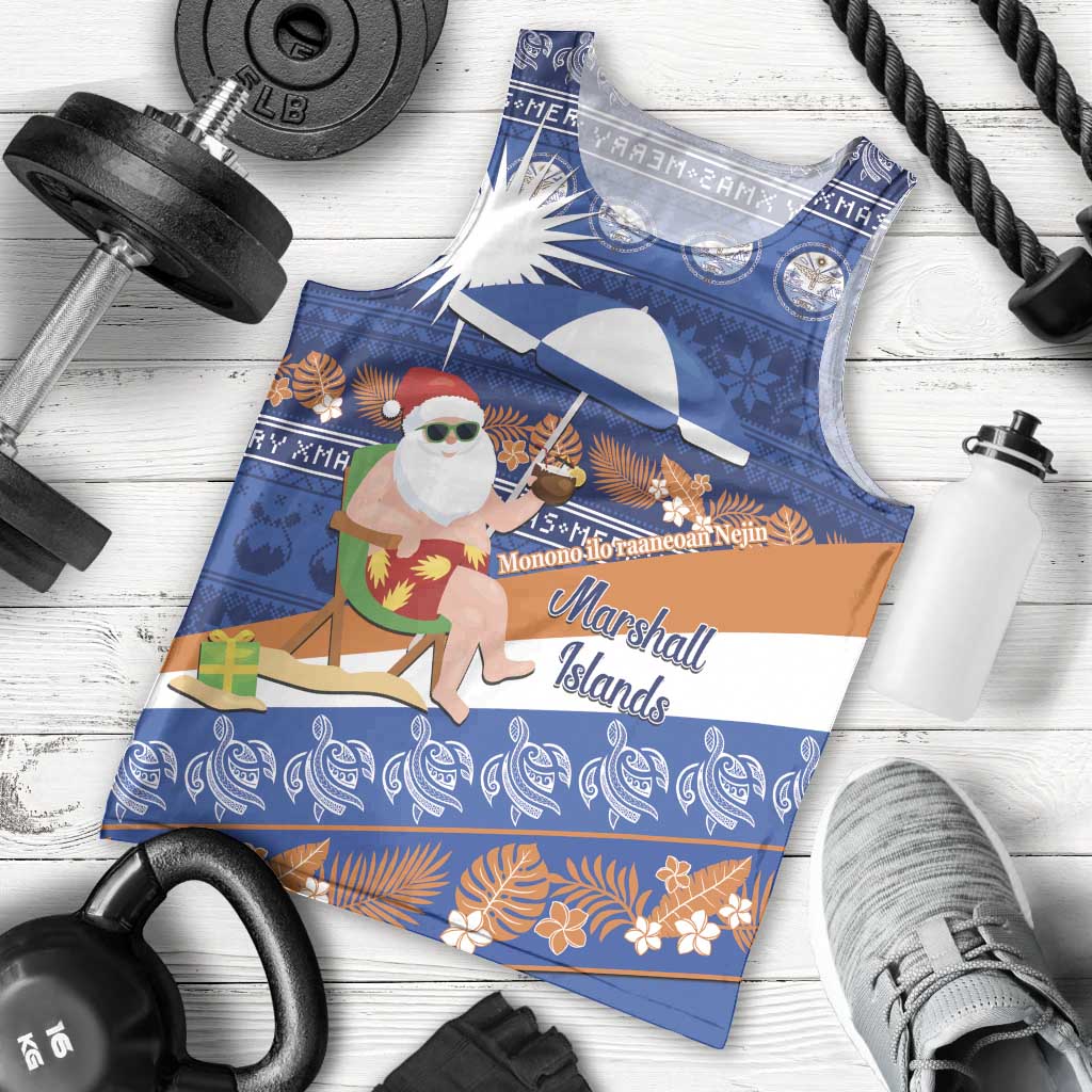 Marshall Islands Christmas Men Tank Top Beachy Santa Monono ilo raaneoan Nejin - Polynesian Pride