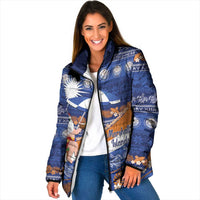 Marshall Islands Christmas Padded Jacket Beachy Santa Monono ilo raaneoan Nejin - Polynesian Pride
