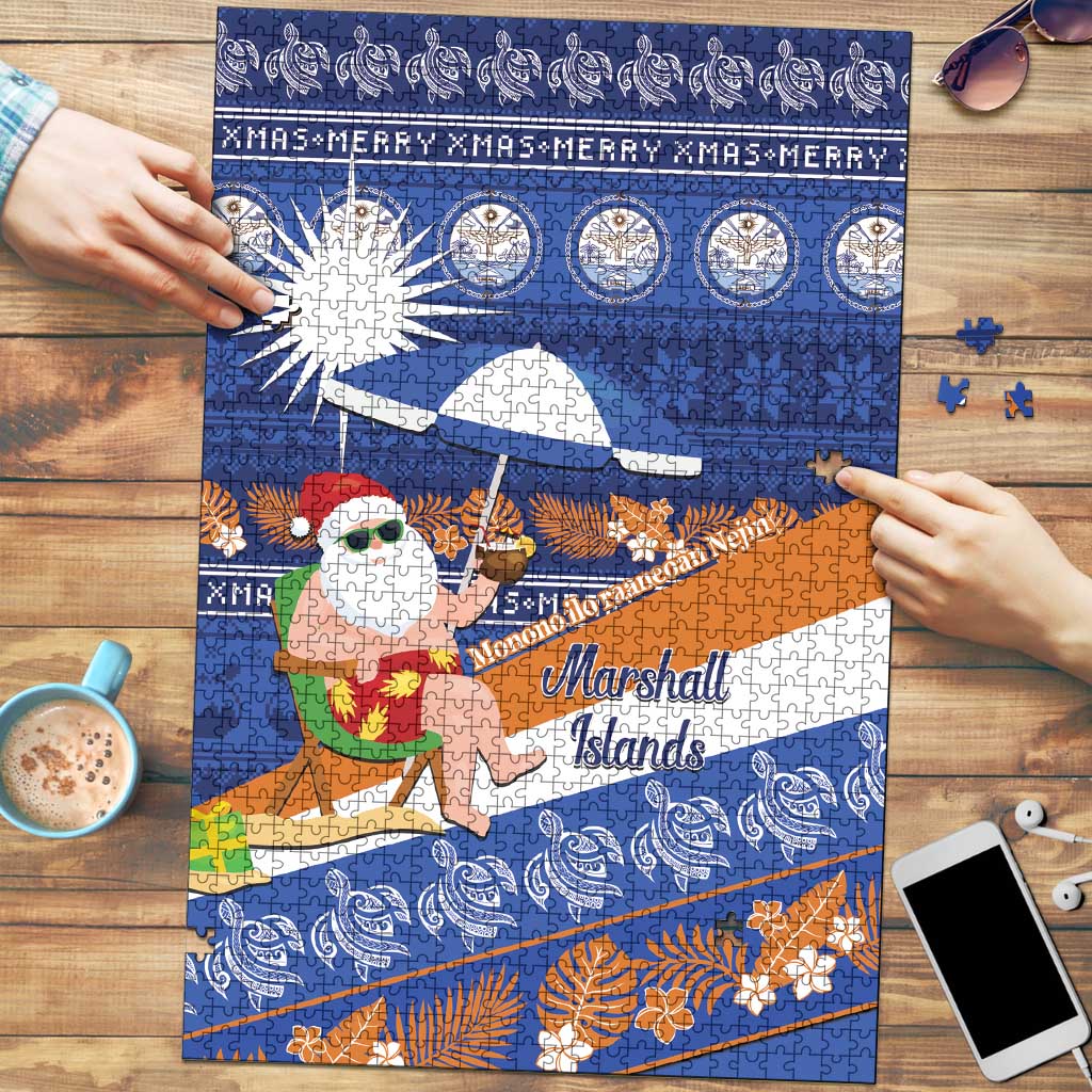 Marshall Islands Christmas Puzzle Beachy Santa Monono ilo raaneoan Nejin - Polynesian Pride