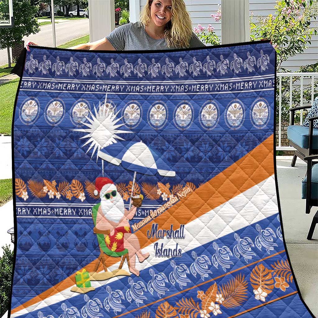 Marshall Islands Christmas Quilt Beachy Santa Monono ilo raaneoan Nejin - Polynesian Pride
