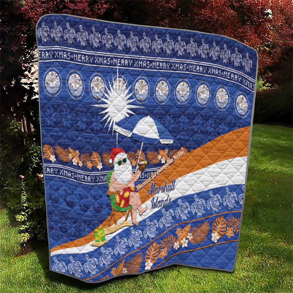 Marshall Islands Christmas Quilt Beachy Santa Monono ilo raaneoan Nejin - Polynesian Pride