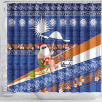 Marshall Islands Christmas Shower Curtain Beachy Santa Monono ilo raaneoan Nejin - Polynesian Pride