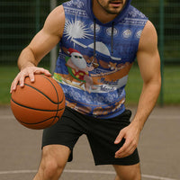 Marshall Islands Christmas Sleeveless Hoodie Beachy Santa Monono ilo raaneoan Nejin - Polynesian Pride