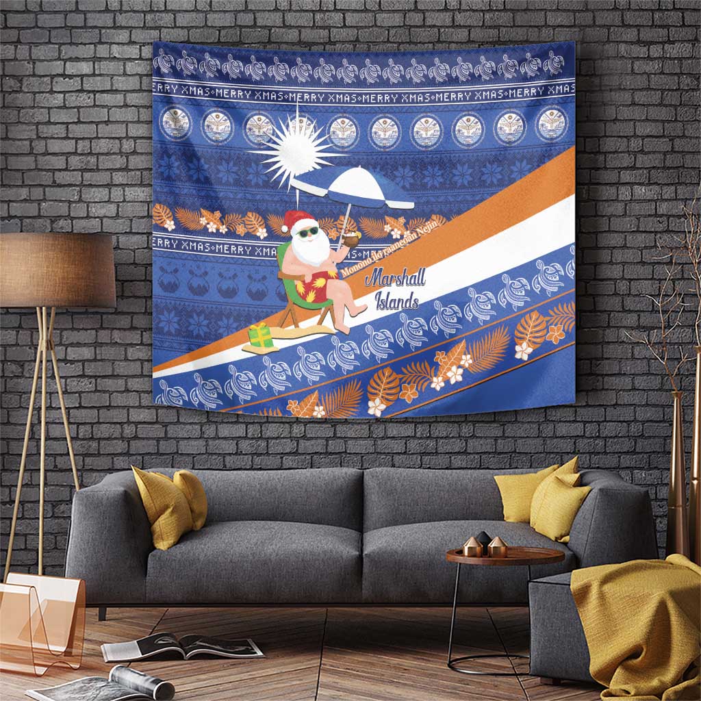 Marshall Islands Christmas Tapestry Beachy Santa Monono ilo raaneoan Nejin - Polynesian Pride