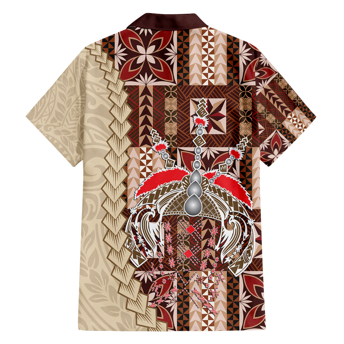 Samoa Tapau Family Matching Long Sleeve Bodycon Dress and Hawaiian Shirt Samoan Siapo Pattern LT14 - Polynesian Pride