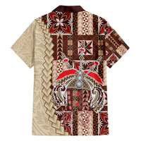 Samoa Tapau Family Matching Long Sleeve Bodycon Dress and Hawaiian Shirt Samoan Siapo Pattern LT14 - Polynesian Pride
