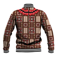 Samoa Siapo Baseball Jacket Tapa Pattern Mix Ula Fala Hibiscus LT14 - Polynesian Pride