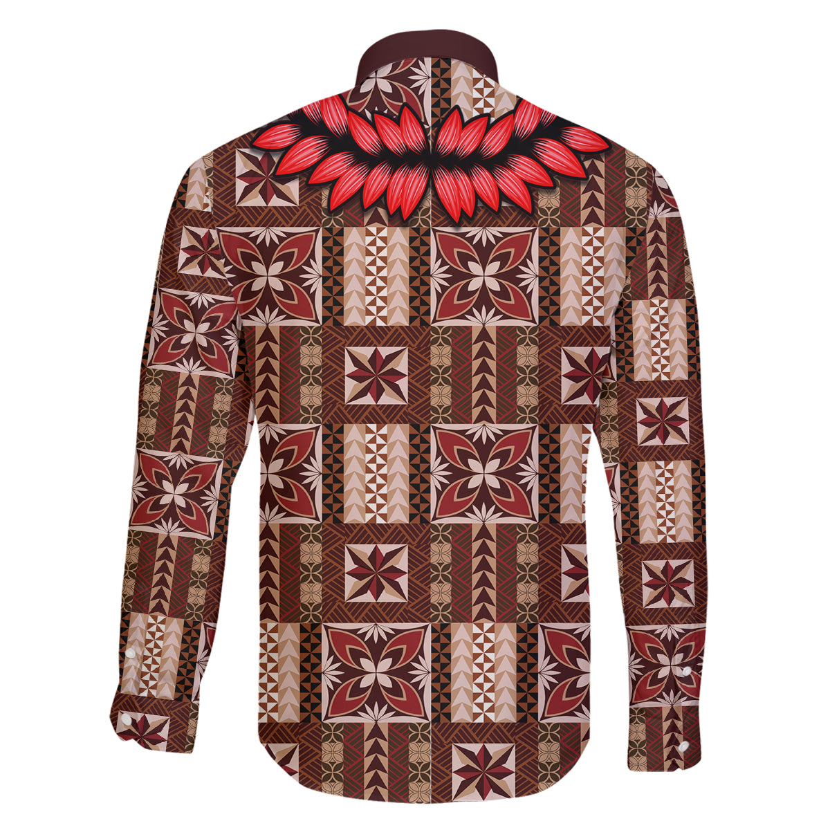 Samoa Siapo Family Matching Summer Maxi Dress and Hawaiian Shirt Tapa Pattern Mix Ula Fala Hibiscus LT14 - Polynesian Pride