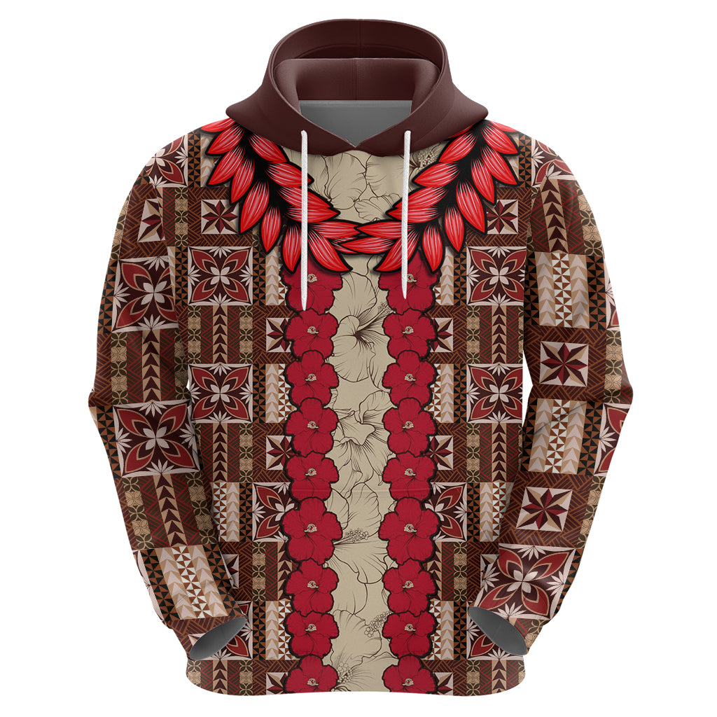 Samoa Siapo Hoodie Tapa Pattern Mix Ula Fala Hibiscus LT14 - Polynesian Pride