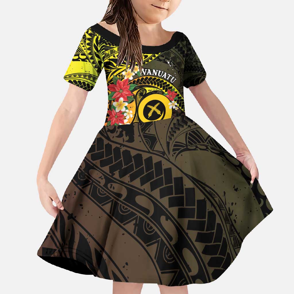 Vanuatu Christmas Family Matching Summer Maxi Dress and Hawaiian Shirt Vanuatuan Pig Tusk - Meri Krismas!