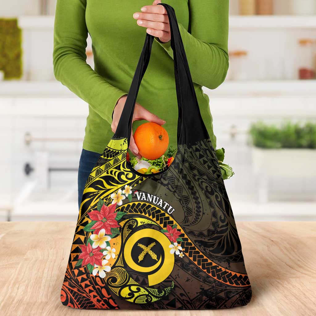 Vanuatu Christmas Grocery Bag Vanuatuan Pig Tusk - Meri Krismas!