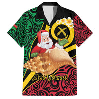 Vanuatu Christmas Family Matching Long Sleeve Bodycon Dress and Hawaiian Shirt Vanuatuan Conch Shell - Meri Krismas!