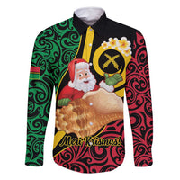 Vanuatu Christmas Family Matching Off Shoulder Maxi Dress and Hawaiian Shirt Vanuatuan Conch Shell - Meri Krismas!