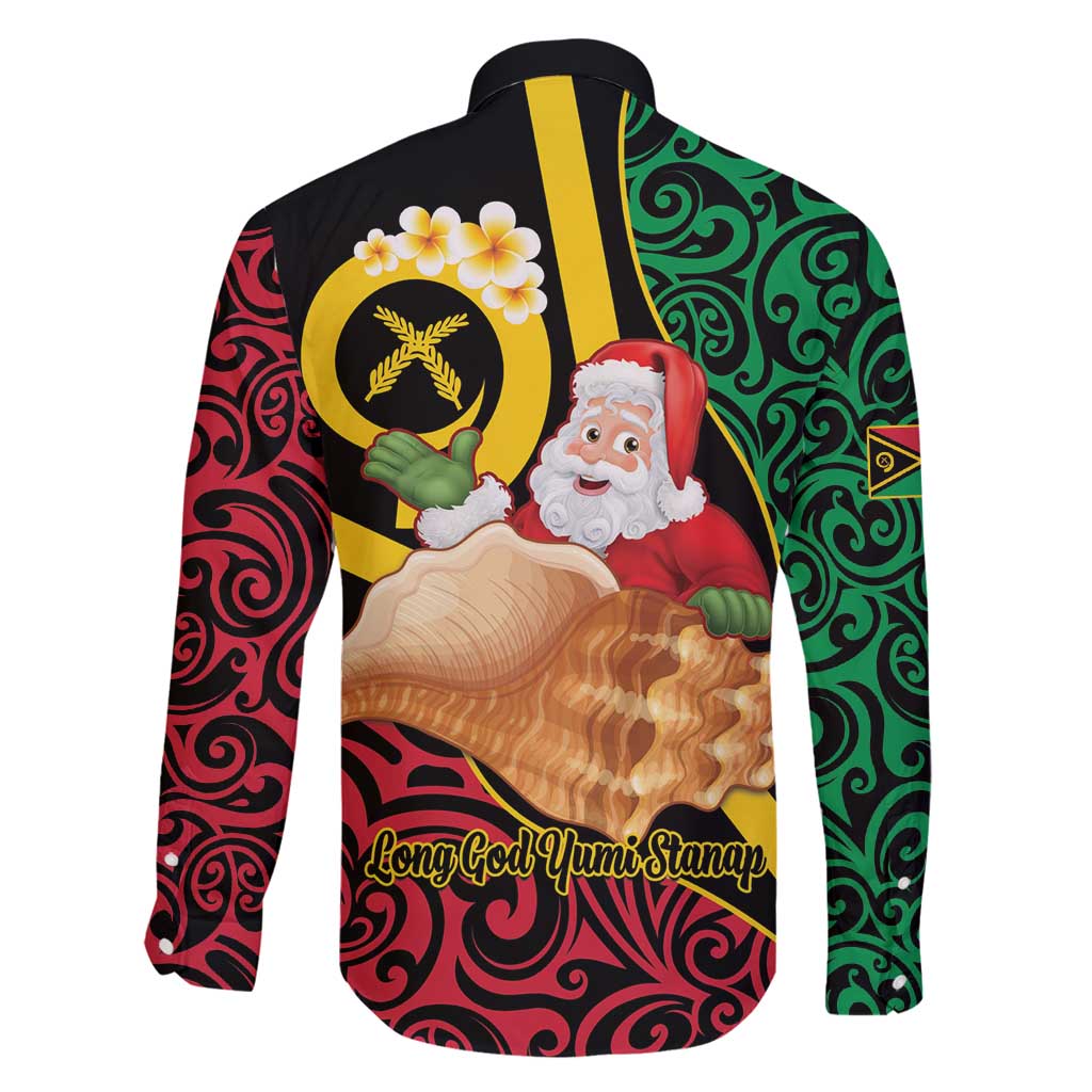 Vanuatu Christmas Family Matching Off Shoulder Short Dress and Hawaiian Shirt Vanuatuan Conch Shell - Meri Krismas!