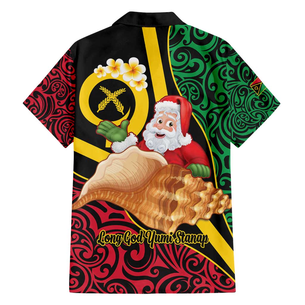 Vanuatu Christmas Family Matching Summer Maxi Dress and Hawaiian Shirt Vanuatuan Conch Shell - Meri Krismas!