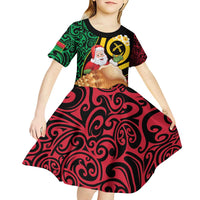 Vanuatu Christmas Kid Short Sleeve Dress Vanuatuan Conch Shell - Meri Krismas! LT14 - Polynesian Pride
