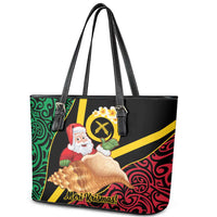 Vanuatu Christmas Leather Tote Bag Vanuatuan Conch Shell - Meri Krismas!