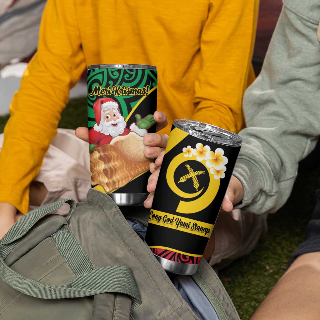 Vanuatu Christmas Tumbler Cup Vanuatuan Conch Shell - Meri Krismas!