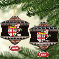 Fiji Christmas Ceramic Ornament Fijian Masi Marau na Kerisimasi! - Brown