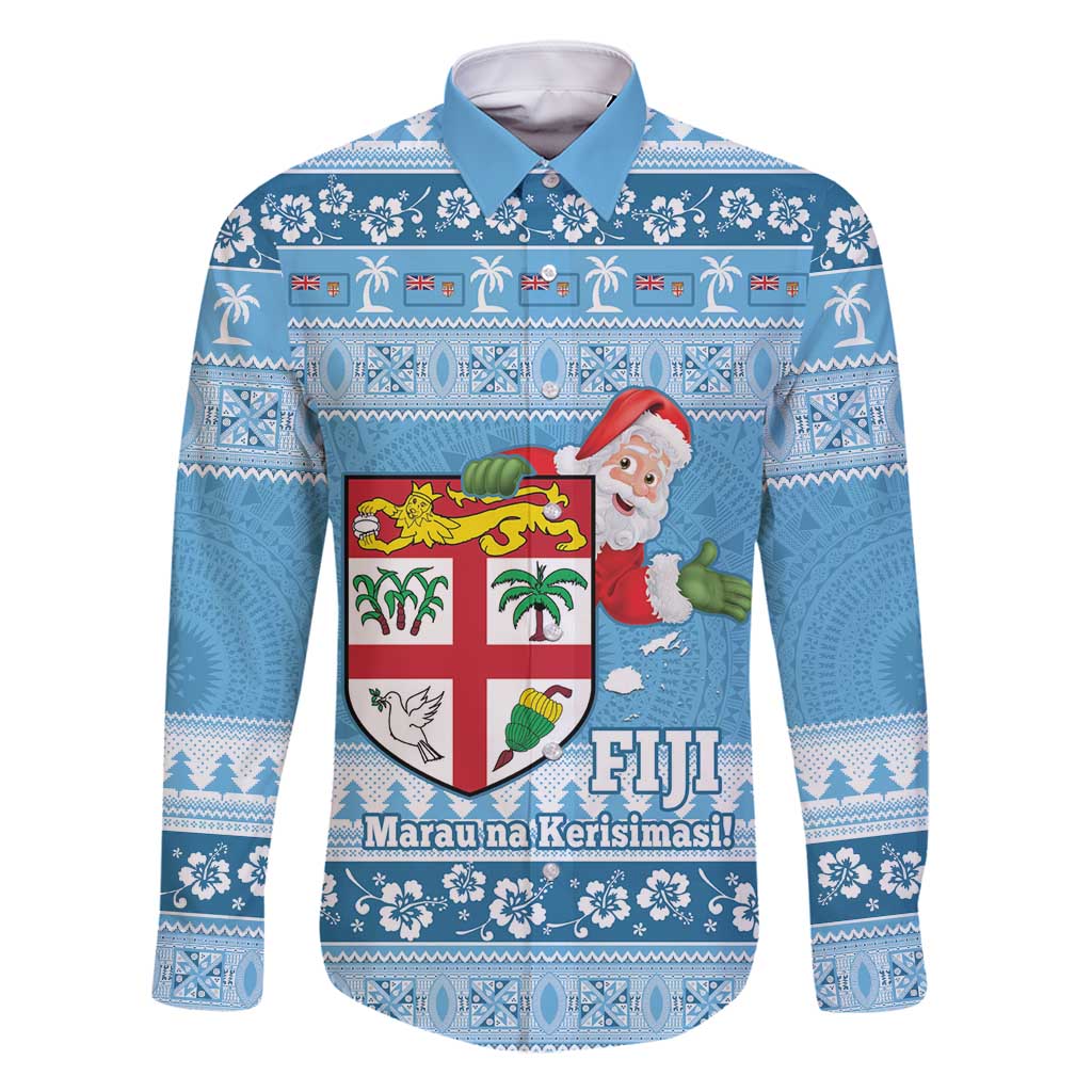 Fiji Christmas Family Matching Mermaid Dress and Hawaiian Shirt Fijian Masi Marau na Kerisimasi! - Blue