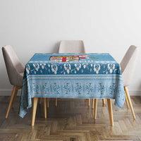 Fiji Christmas Tablecloth Fijian Masi Marau na Kerisimasi! - Blue