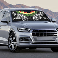Black Tonga Ngatu Kahoa Lei Auto Sun Shade