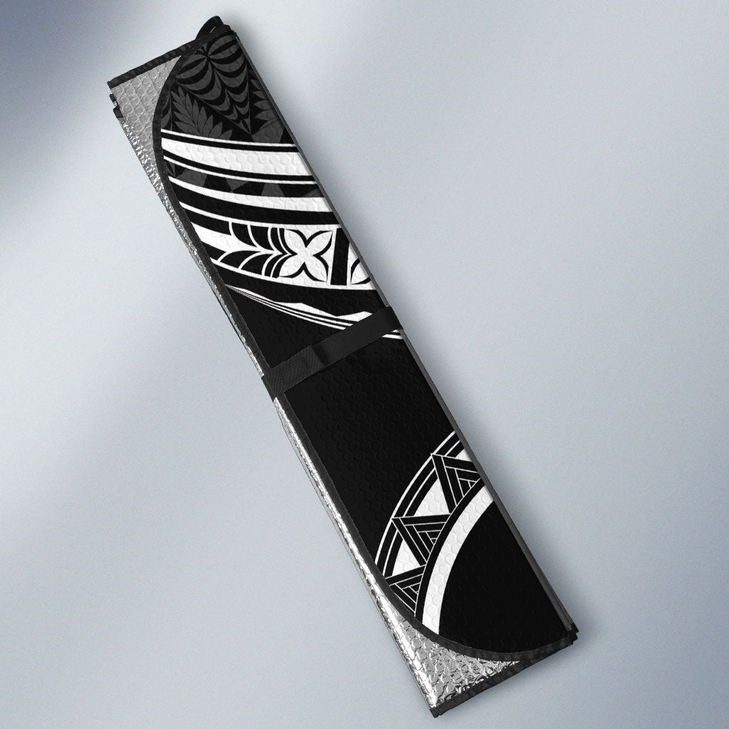 Black Tonga Ngatu Kahoa Lei Auto Sun Shade