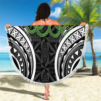 Black Tonga Ngatu Kahoa Lei Beach Blanket