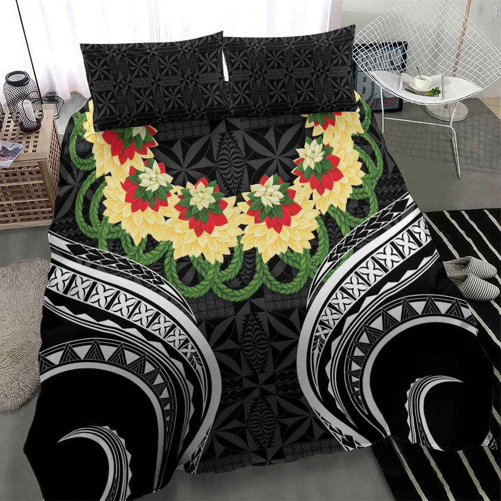 Black Tonga Ngatu Kahoa Lei Bedding Set