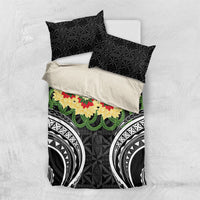 Black Tonga Ngatu Kahoa Lei Bedding Set
