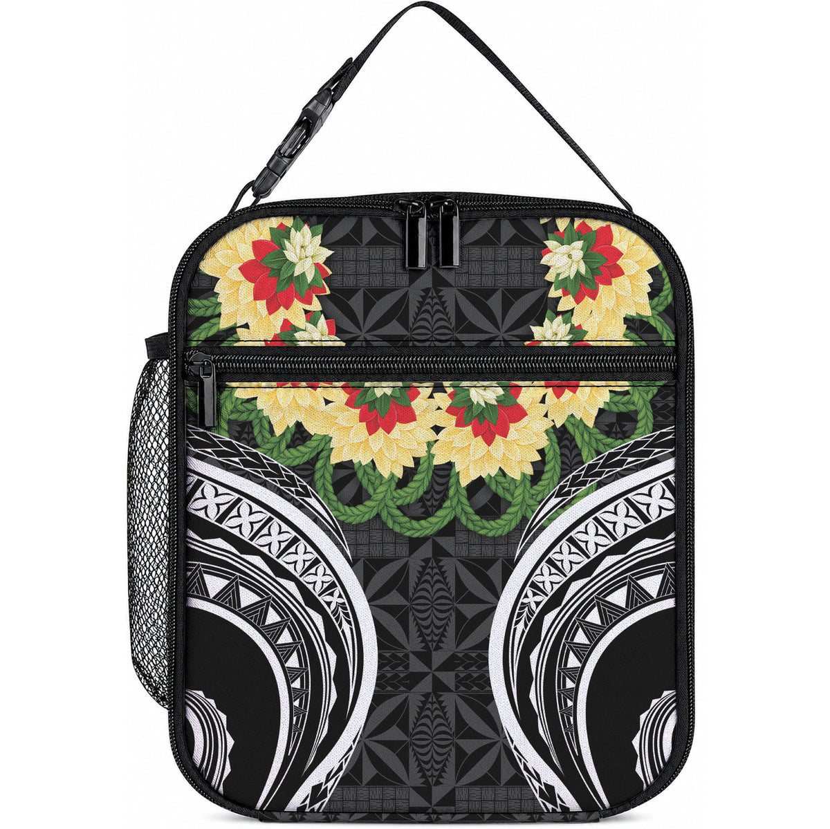 Black Tonga Ngatu Kahoa Lei Lunch Bag