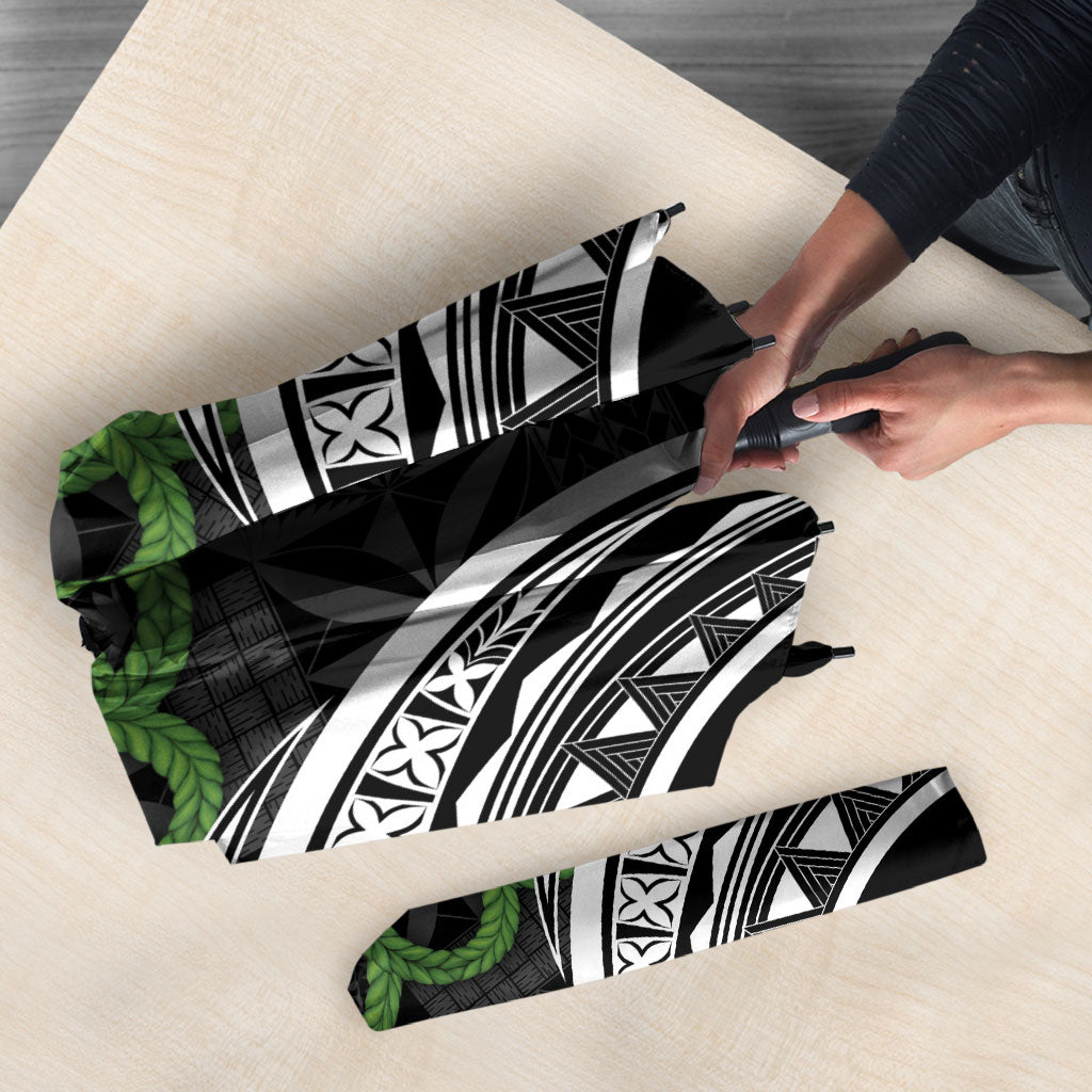 Black Tonga Ngatu Kahoa Lei Umbrella LT14 - Polynesian Pride